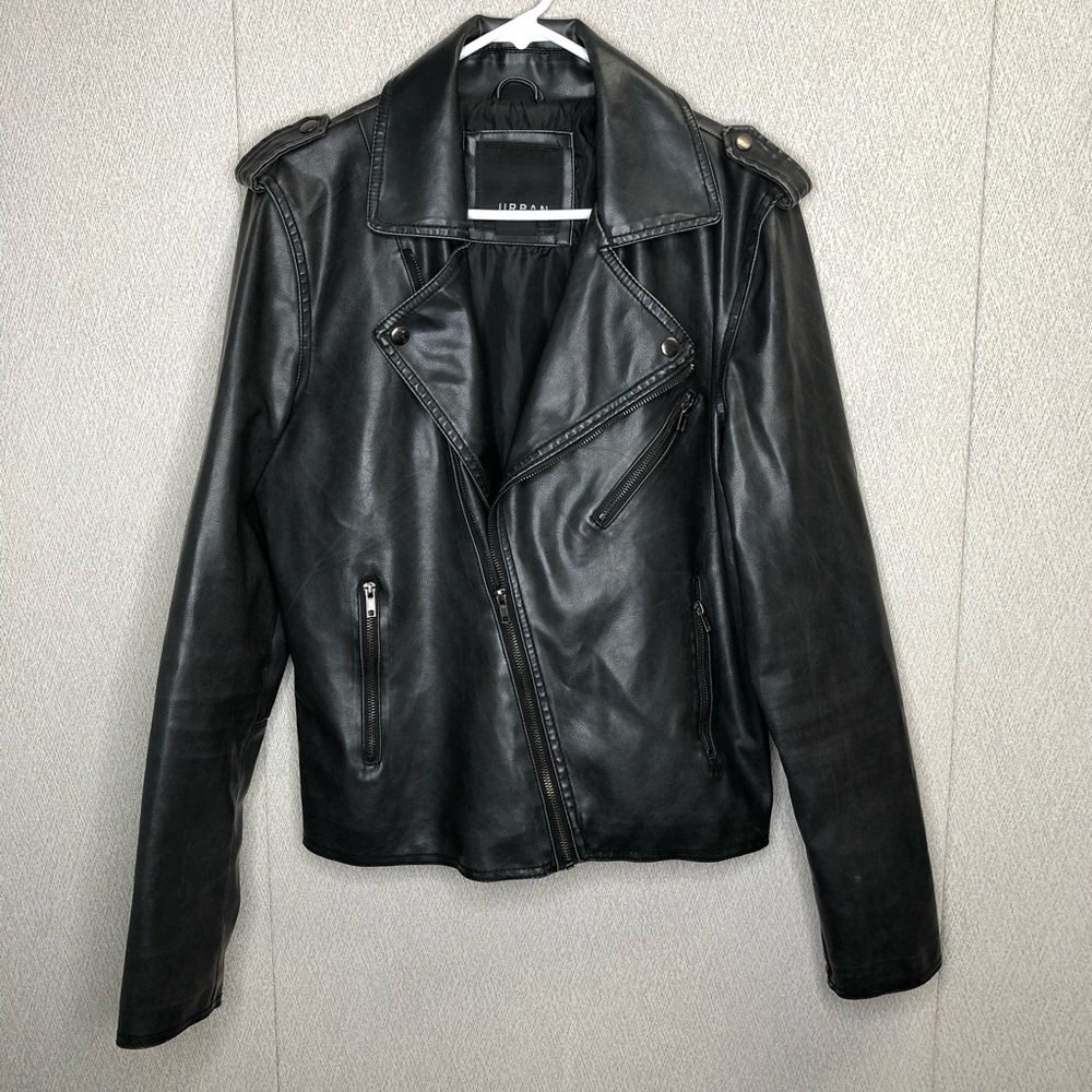 Urban Heritage Faux Leather Zipper Moto Jacket